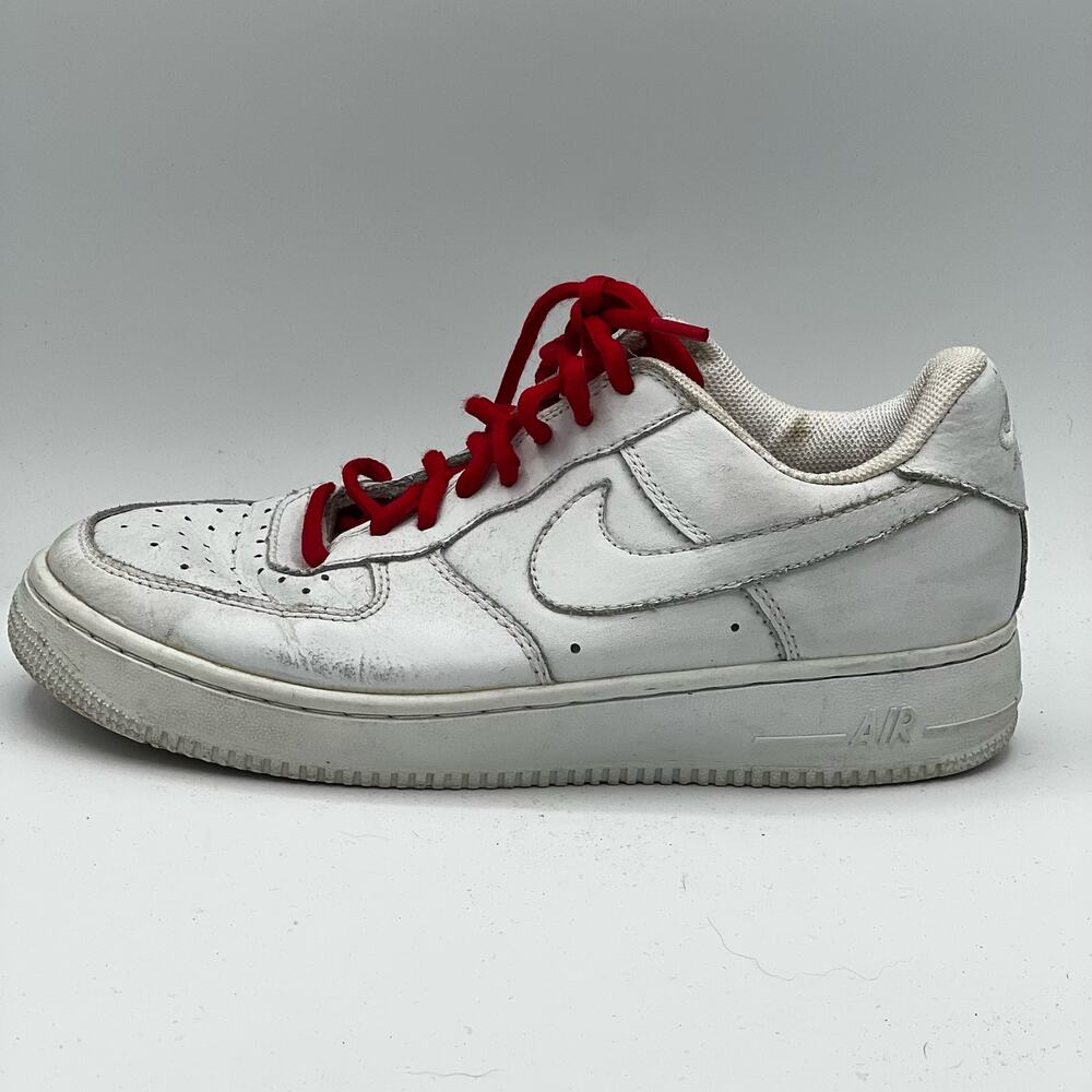 Nike Air Force‎ 1 White Thick Soled Sneakers Red Laces Size 7